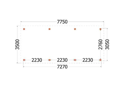 Buitenverblijf Siena 7750x3500x2500mm (bxdxh)    52.0441