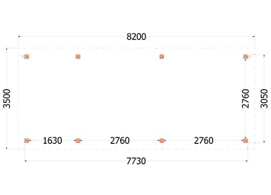 Buitenverblijf Siena 8200x3500x2500mm (bxdxh)    52.1094