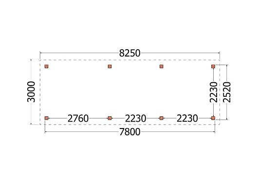 Buitenverblijf Siena 8250x3000x2500mm (bxdxh)    52.0922