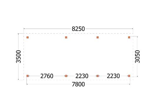 Buitenverblijf Siena 8250x3500x2500mm (bxdxh)    52.0442