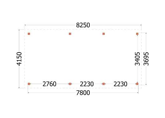 Buitenverblijf Siena 8250x4150x2500mm (bxdxh)    52.0451