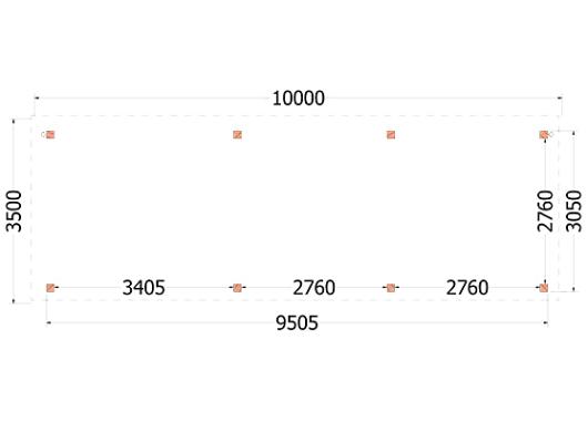 Buitenverblijf Siena 10000x3500x2500mm (bxdxh)    52.1096