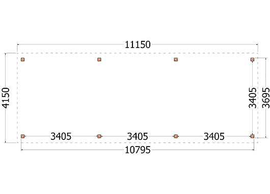 Buitenverblijf Siena 11150x4150x2500mm (bxdxh)    52.3906