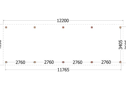 Buitenverblijf Siena 12200x4150x2500mm (bxdxh)    52.6904