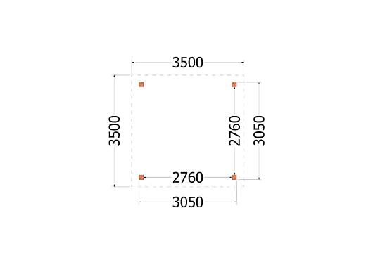 Buitenverblijf Siena 3500x3500x2500mm (bxdxh)    52.0434