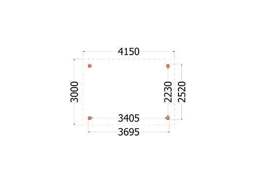 Buitenverblijf Siena 4150x3000x2500mm (bxdxh)    52.0916