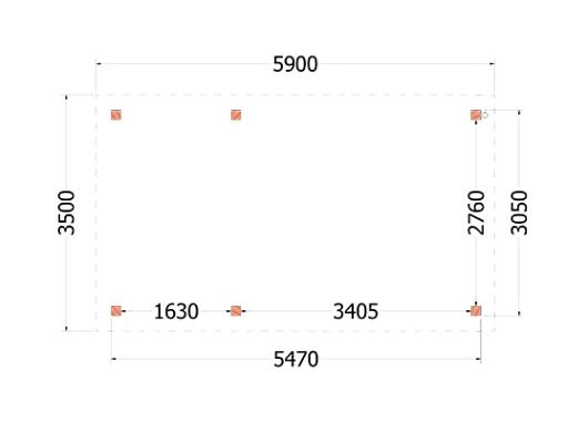 Buitenverblijf Siena 5900x3500x2500mm (bxdxh)    52.1085