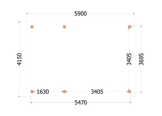 Buitenverblijf Siena 5900x4150x2500mm (bxdxh)    52.1086