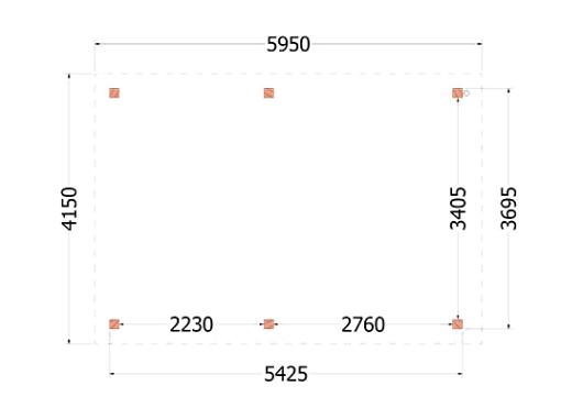 Buitenverblijf Siena 5950x4150x2500mm (bxdxh)    52.1089