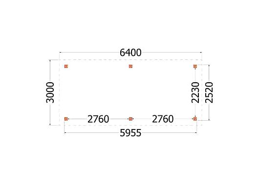 Buitenverblijf Siena 6400x3000x2500mm (bxdxh)    52.0919