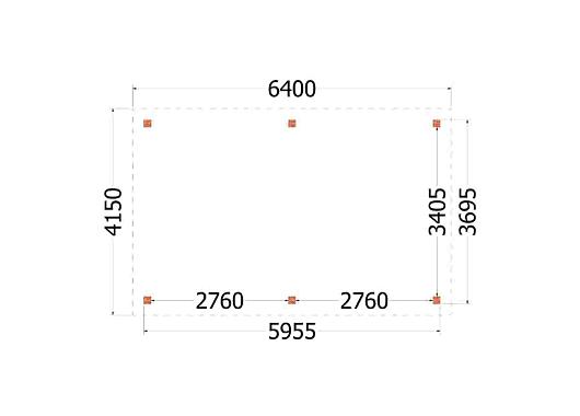 Buitenverblijf Siena 6400x4150x2500mm (bxdxh)    52.0904