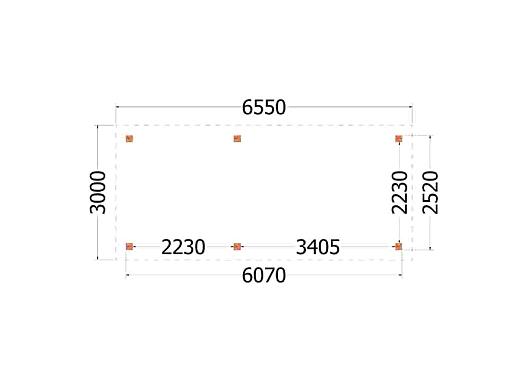 Buitenverblijf Siena 6550x3000x2500mm (bxdxh)    52.0920