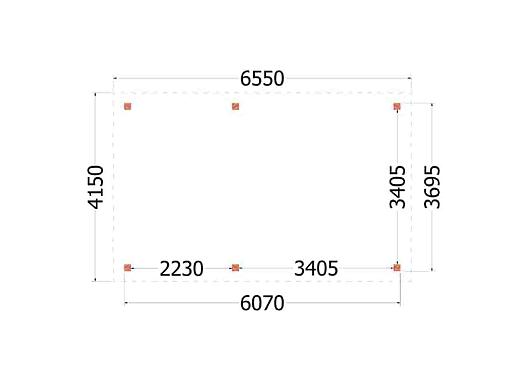 Buitenverblijf Siena 6550x4150x2500mm (bxdxh)    52.0448