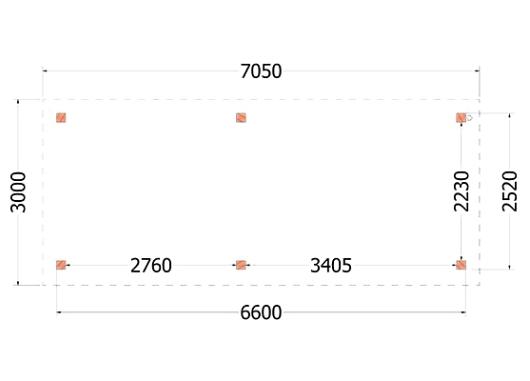 Buitenverblijf Siena 7050x3000x2500mm (bxdxh)    52.1090