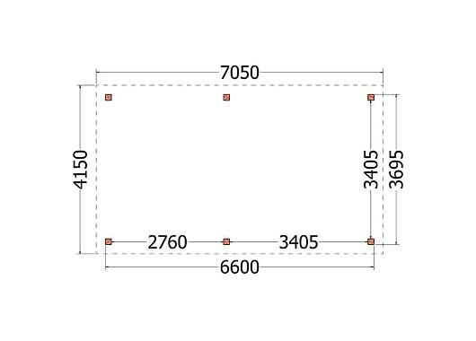 Buitenverblijf Siena 7050x4150x2500mm (bxdxh)    52.0449