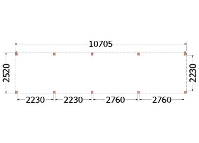 Buitenverblijf Palermo 10750x2550x2450mm (bxdxh)    52.2065
