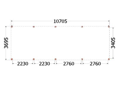 Buitenverblijf Palermo 10750x3700x2450mm (bxdxh)    52.2067