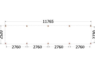 Buitenverblijf Palermo 11800x2550x2450mm (bxdxh)    52.2071