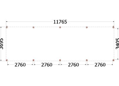 Buitenverblijf Palermo 11800x3700x2450mm (bxdxh)    52.2073