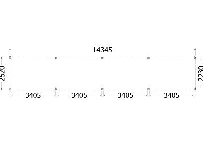 Buitenverblijf Palermo 14350x2550x2450mm (bxdxh)    52.2074