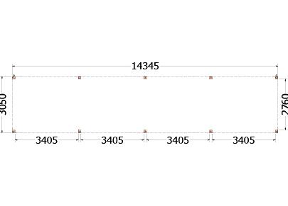 Buitenverblijf Palermo 14350x3100x2450mm (bxdxh)    52.2075