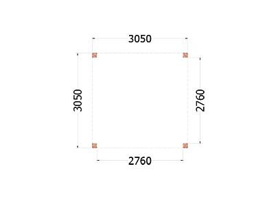 Buitenverblijf Palermo 3100x3100x2450mm (bxdxh)    52.2001
