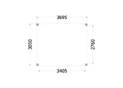 Buitenverblijf Palermo 3700x3100x2450mm (bxdxh)    52.2003