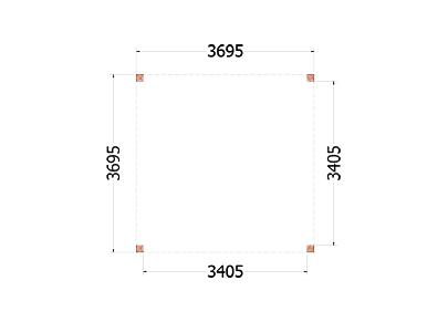 Buitenverblijf Palermo 3700x3700x2450mm (bxdxh)    52.2004