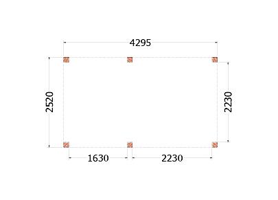 Buitenverblijf Palermo 4300x2550x2450mm (bxdxh)    52.2005