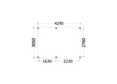 Buitenverblijf Palermo 4300x3100x2450mm (bxdxh)    52.2006