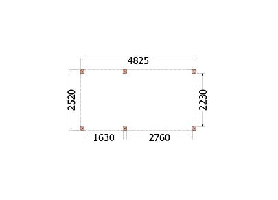 Buitenverblijf Palermo 4850x2550x2450mm (bxdxh)    52.2008