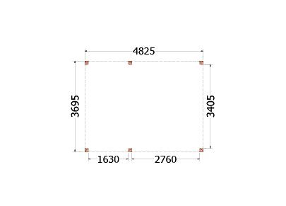 Buitenverblijf Palermo 4850x3700x2450mm (bxdxh)    52.2010