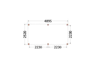 Buitenverblijf Palermo 4900x2550x2450mm (bxdxh)    52.2011