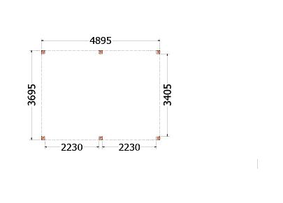 Buitenverblijf Palermo 4900x3700x2450mm (bxdxh)    52.2013