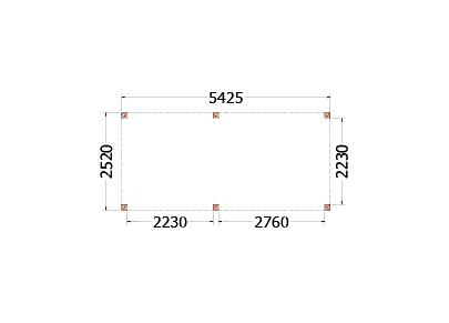 Buitenverblijf Palermo 5450x2550x2450mm (bxdxh)    52.2014