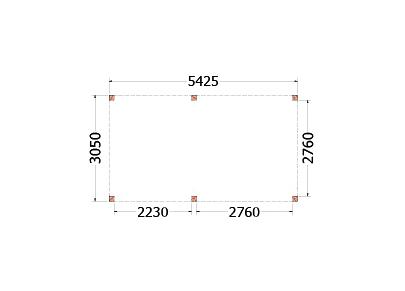Buitenverblijf Palermo 5450x3100x2450mm (bxdxh)    52.2015