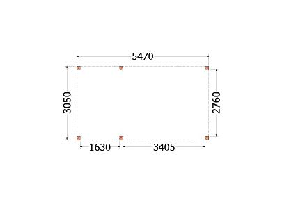 Buitenverblijf Palermo 5500x3100x2450mm (bxdxh)    52.2018