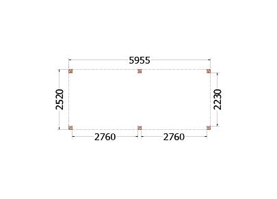 Buitenverblijf Palermo 6000x2550x2450mm (bxdxh)    52.2020