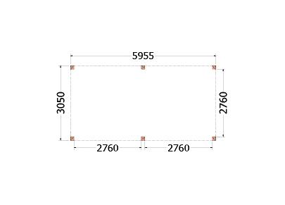 Buitenverblijf Palermo 6000x3100x2450mm (bxdxh)    52.2021