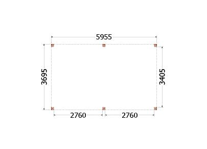 Buitenverblijf Palermo 6000x3700x2450mm (bxdxh)    52.2022