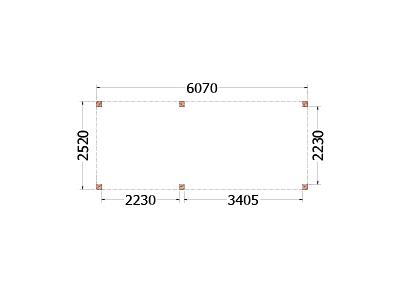 Buitenverblijf Palermo 6100x2550x2450mm (bxdxh)    52.2023