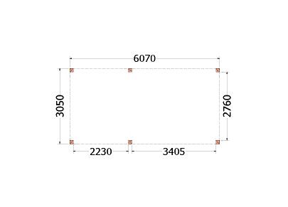 Buitenverblijf Palermo 6100x3100x2450mm (bxdxh)    52.2024