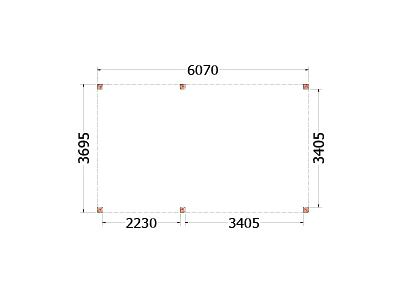Buitenverblijf Palermo 6100x3700x2450mm (bxdxh)    52.2025