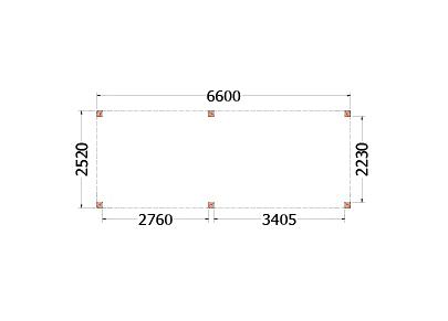 Buitenverblijf Palermo 6600x2550x2450mm (bxdxh)    52.2026