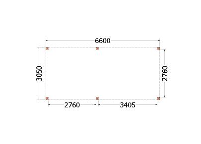 Buitenverblijf Palermo 6600x3100x2450mm (bxdxh)    52.2027