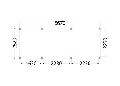 Buitenverblijf Palermo 6700x2550x2450mm (bxdxh)    52.2029