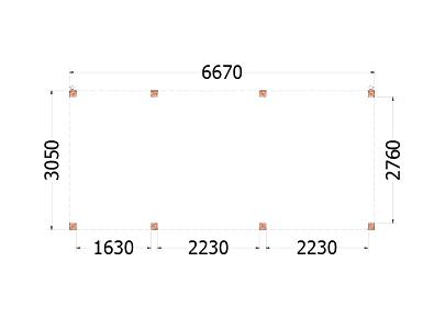 Buitenverblijf Palermo 6700x3100x2450mm (bxdxh)    52.2030