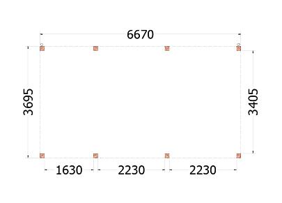 Buitenverblijf Palermo 6700x3700x2450mm (bxdxh)    52.2031