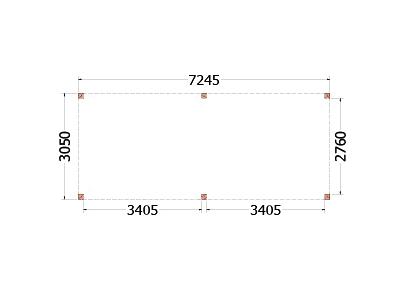 Buitenverblijf Palermo 7250x3100x2450mm (bxdxh)    52.2033