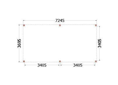 Buitenverblijf Palermo 7250x3700x2450mm (bxdxh)    52.2034